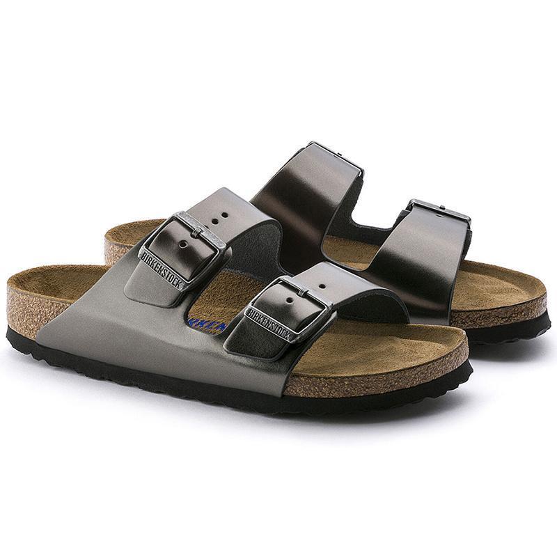 Arizona Birkenstock Soft Footbed Kozene Damske Čierne | SK 46LIS